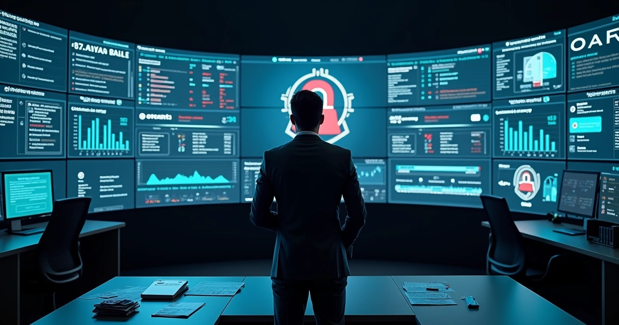 Profesional revisando alerta de certificado digital revocado en pantalla grande